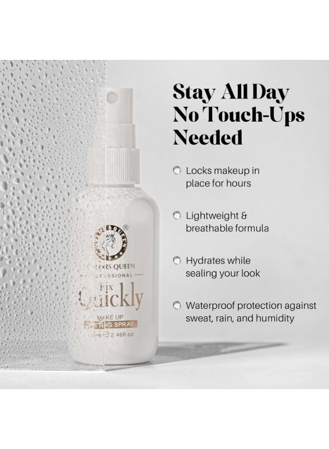 Colors Queen Fix Quickly Makeup Setting Spray – 70 ml | Long Lasting Makeup Fixer Spray for Face with Natural Finish, Makeup Keeps Makeup Intact & Hydrate | Light Weight, Quick Dry Makeup Fixer - Image 4